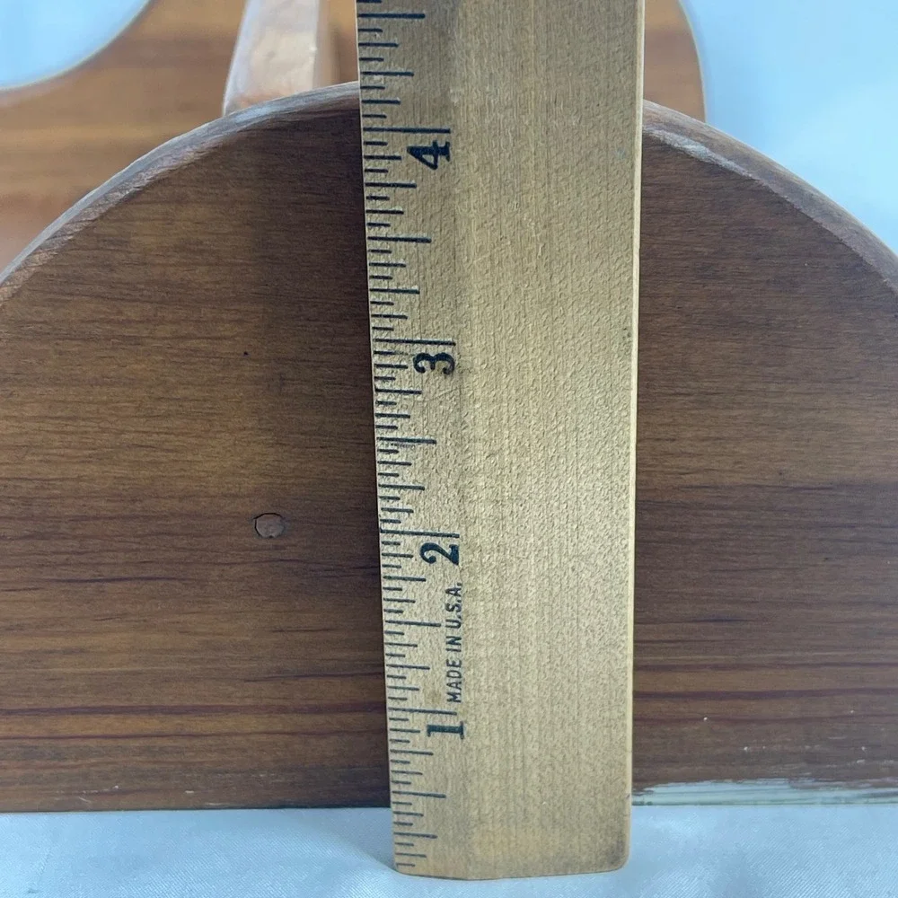 Vintage Wood Wall Shelf Spindle Rail Farmhouse Brown 11x11 Small Rack